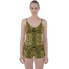 Cat And Furry Kittens In Artificial Fluffy Fur Tie Front Two Piece Tankini by pepitasart