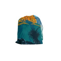 Guadalupe Mountains National Park With El Capitan Peak Texas United States Wpa Poster Art Color Drawstring Pouch (small) by retrovectors