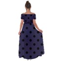 Large Black Polka Dots On Astral Aura - Off Shoulder Open Front Chiffon Dress View2