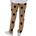 Large Black Polka Dots On Wood Brown - Women s Casual Pants View2