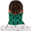 Large Black Polka Dots On Cadmium Green - Face Covering Bandana (Adult) View2