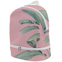 Palm Leaf On Pink Zip Bottom Backpack by goljakoff