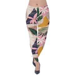Tropical Love Velvet Leggings by designsbymallika