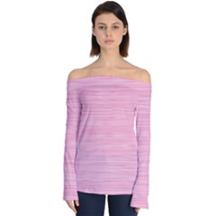 Pink Knitting Off Shoulder Long Sleeve Top by goljakoff