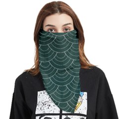 Green Sashiko Face Covering Bandana (triangle) by goljakoff