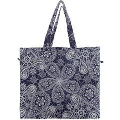White Flower Mandala Canvas Travel Bag by goljakoff