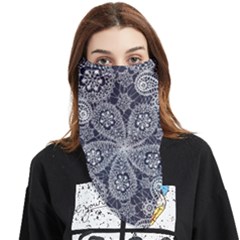 White Flower Mandala Face Covering Bandana (triangle) by goljakoff