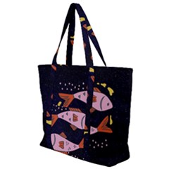 Fish Pisces Astrology Star Zodiac Zip Up Canvas Bag by HermanTelo