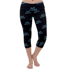 Just Beauty Words Motif Print Pattern Capri Yoga Leggings by dflcprintsclothing