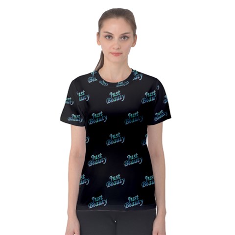 Just Beauty Words Motif Print Pattern Women s Sport Mesh Tee by dflcprintsclothing