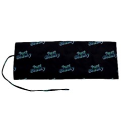 Just Beauty Words Motif Print Pattern Roll Up Canvas Pencil Holder (s) by dflcprintsclothing