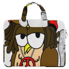  Rainbow Stoner Owl Double Pocket Laptop Bag by IIPhotographyAndDesigns