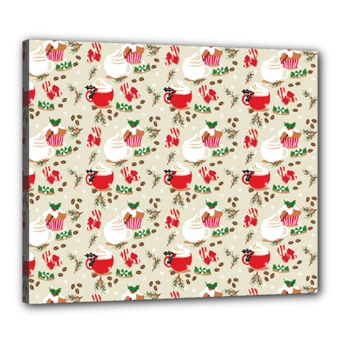 Coffee And Cupcake Canvas 24  X 20  (stretched) by designsbymallika