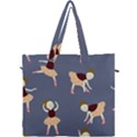 Cute  Pattern With  Dancing Ballerinas On The Blue Background Canvas Travel Bag View1