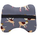 Cute  Pattern With  Dancing Ballerinas On The Blue Background Head Support Cushion View2