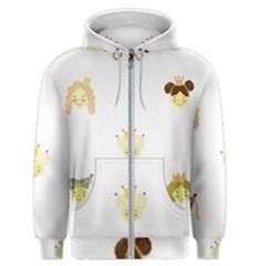 Cute Delicate Seamless Pattern With Little Princesses In Scandinavian Style With Texture Of Natural Men s Zipper Hoodie by EvgeniiaBychkova