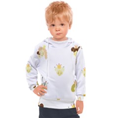 Cute Delicate Seamless Pattern With Little Princesses In Scandinavian Style With Texture Of Natural Kids  Hooded Pullover by EvgeniiaBychkova