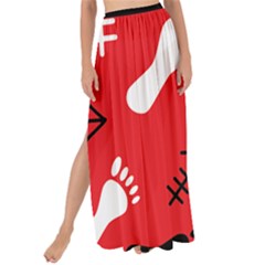 Red Maxi Chiffon Tie-up Sarong by HASHHAB