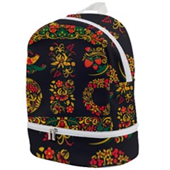 Russian Khokhloma Zip Bottom Backpack by goljakoff