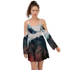 Dream Whale Kimono Sleeves Boho Dress by goljakoff