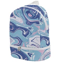 Blue Vivid Marble Pattern 12 Zip Bottom Backpack by goljakoff