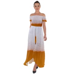 Beer Foam Bubbles Alcohol  Glass Off Shoulder Open Front Chiffon Dress by Amaryn4rt