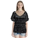 Alchemical Symbols - Collected Inverted V-Neck Flutter Sleeve Top View1