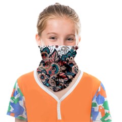 Orange Baatik Print Face Covering Bandana (kids) by designsbymallika