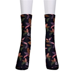 Animal Print Leaves Pattern Men s Crew Socks by designsbymallika