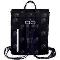 Arfican Head Sculpture Motif Print Pattern Flap Top Backpack View3