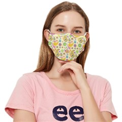 Paisley Print Yellow Fitted Cloth Face Mask (adult) by designsbymallika