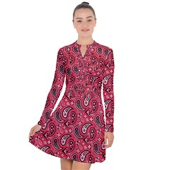 Baatik Red Pattern Long Sleeve Panel Dress by designsbymallika