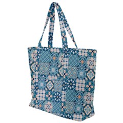 Ceramic Tile Pattern Zip Up Canvas Bag by designsbymallika