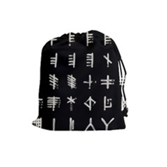 Ogham Rune Set Complete Inverted Drawstring Pouch (large) by WetdryvacsLair