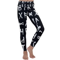 Macromannic Runes Collected Inverted Kids  Lightweight Velour Classic Yoga Leggings by WetdryvacsLair