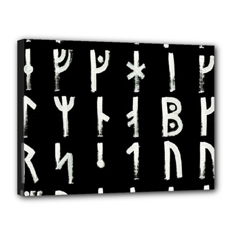 Medieval Runes Collected Inverted Complete Canvas 16  X 12  (stretched) by WetdryvacsLair