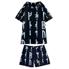Medieval Runes Collected Inverted Complete Kids  Swim Tee And Shorts Set by WetdryvacsLair