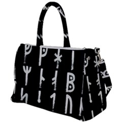 Medieval Runes Collected Inverted Complete Duffel Travel Bag by WetdryvacsLair