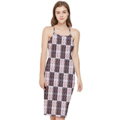 Rosegold Beads Chessboard Bodycon Cross Back Summer Dress by Sparkle