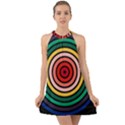 Nine 9 Bar Rainbow Target Halter Tie Back Chiffon Dress View1