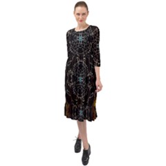 Mandala - 0005 - The Pressing Ruffle End Midi Chiffon Dress by WetdryvacsLair