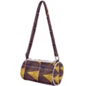YELLOW, Traffic, cone, arrow, cracks, asphalt  Mini Cylinder Bag View1