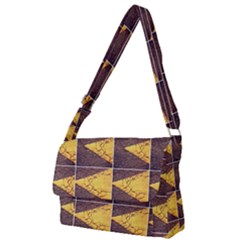 Yellow, Traffic, Cone, Arrow, Cracks, Asphalt  Full Print Messenger Bag (l) by ScottFreeArt