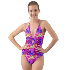 Monkey See Halter Cut-out One Piece Swimsuit by DayDreamersBoutique