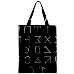 Heinrich Cornelius Agrippa Of Occult Philosophy 1651 Angelic Alphabet Or Celestial Writing Collected Inverted Zipper Classic Tote Bag by WetdryvacsLair