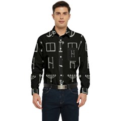 Heinrich Cornelius Agrippa Of Occult Philosophy 1651 Malachim Alphabet Collected Inverted Square Men s Long Sleeve Pocket Shirt  by WetdryvacsLair