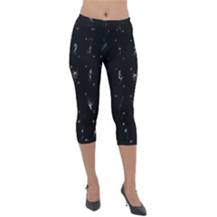 Brush And Ink Card Sequence Collected Lightweight Velour Capri Leggings  by WetdryvacsLair
