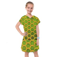 Hexagon Windows Kids  Drop Waist Dress by essentialimage