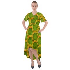 Hexagon Windows Front Wrap High Low Dress by essentialimage