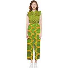 Hexagon Windows Women s Frill Top Jumpsuit by essentialimage
